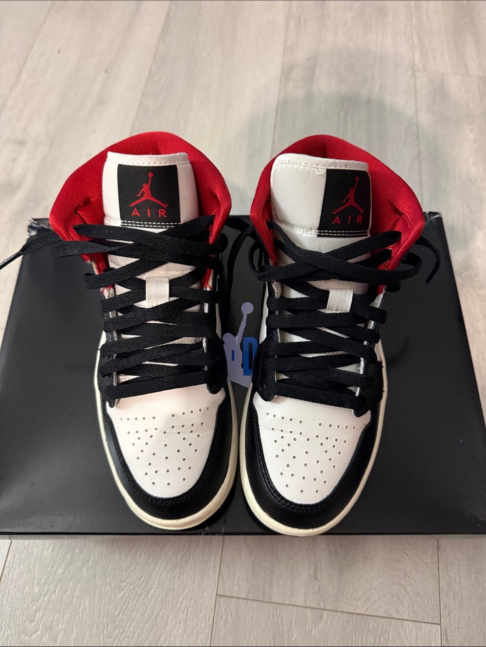 Jordan Women’s Sneakers White Black Red - Picture 1 of 5
